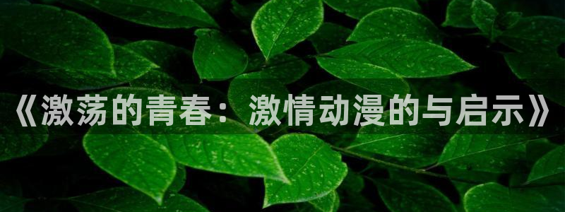 韩漫漫画大全全集：《激荡的青春：激情动漫的与启示》